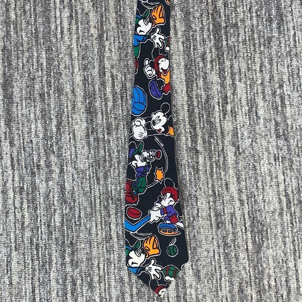 Disney Balancine Inc The Tie‎ Works Mickey Mouse Golf Sports Tie 100% Silk